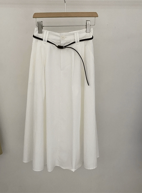 韩系赫本风半身裙女伞裙高腰a字裙显瘦系带春装中长款气质通勤裙