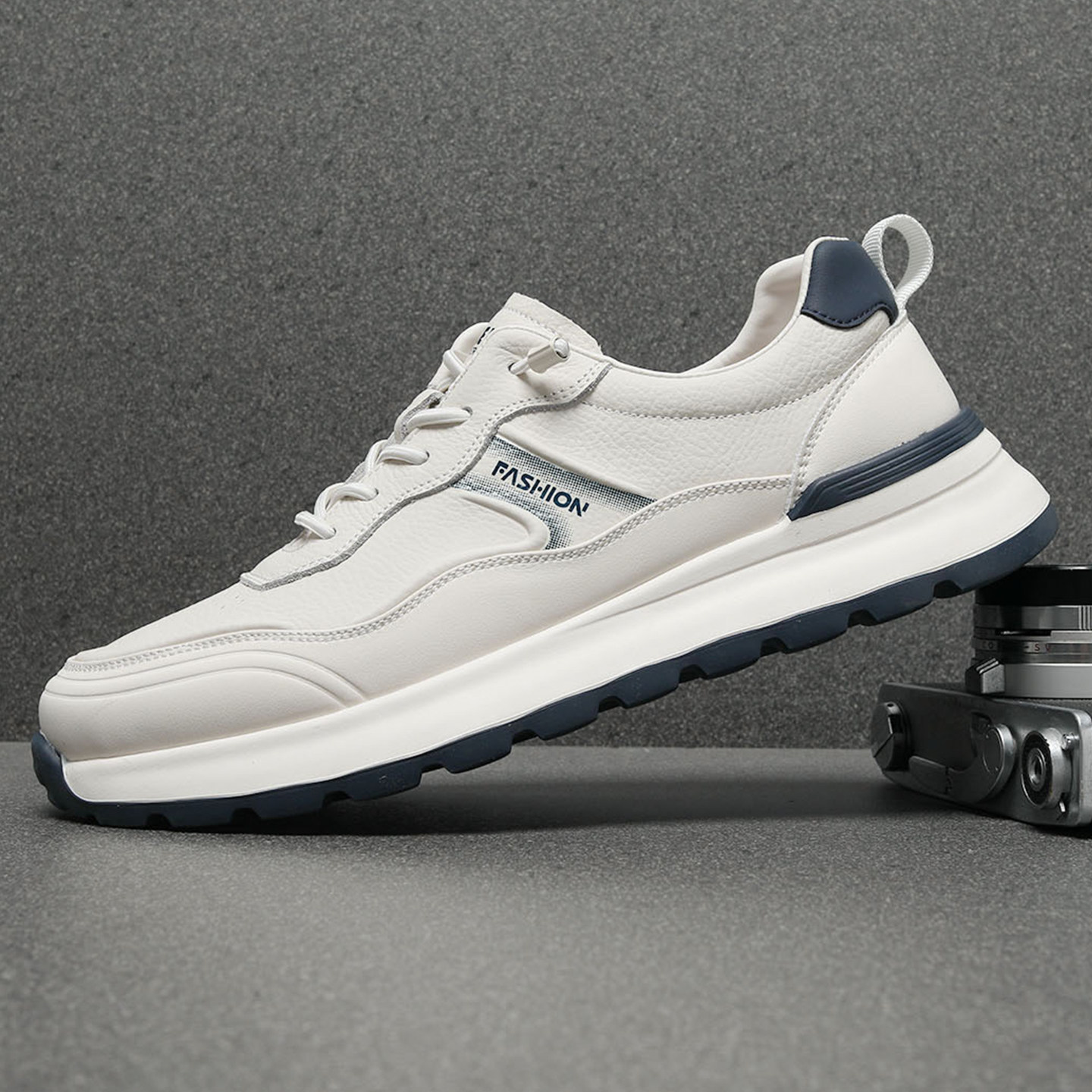 男鞋春季2026新款真皮运动休闲鞋男潮流百搭软底舒适透气阿甘鞋男,流行男鞋,时尚休闲鞋,淘宝优惠券,粉丝福利购,淘宝优惠卷