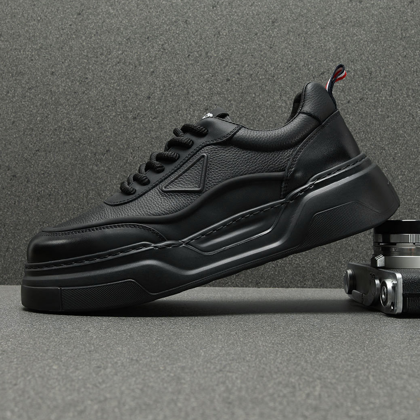 头层牛皮男鞋2025新款秋冬厚底