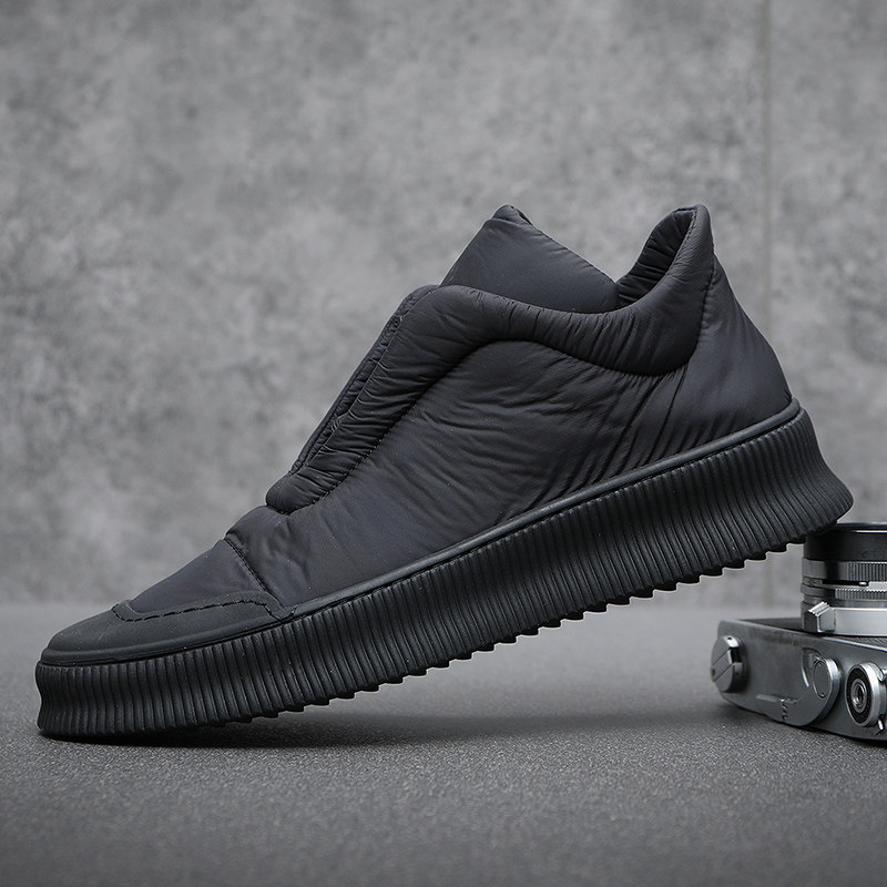 欧洲站男鞋冬季2025新款羽绒布鞋男潮流百搭休闲鞋保暖棉鞋男高帮