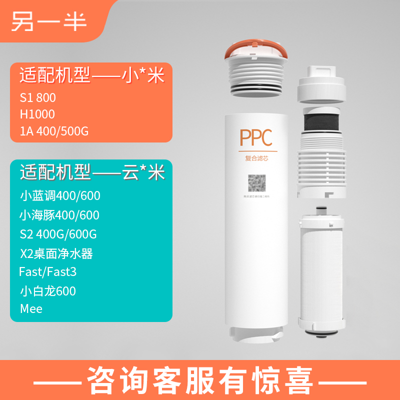 另一半适用小米净水器1A/S1800/H1000PPC复合滤芯平替可替换内芯