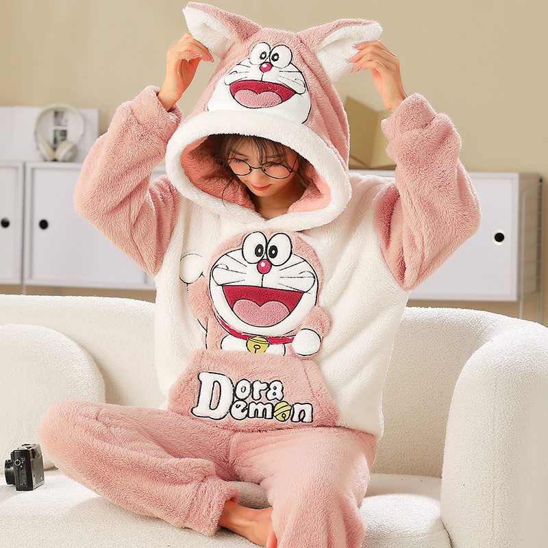 可爱睡衣女2023新款秋冬季加厚