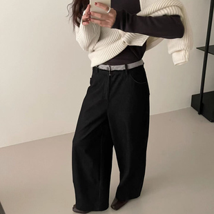 宽松显瘦阔腿裤 2025春季 子女 女新款 高腰直筒休闲长裤 新款 法式