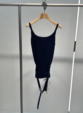 艾诺丝2025年秋季新款简约打底U型领吊带背心女上衣AR804168