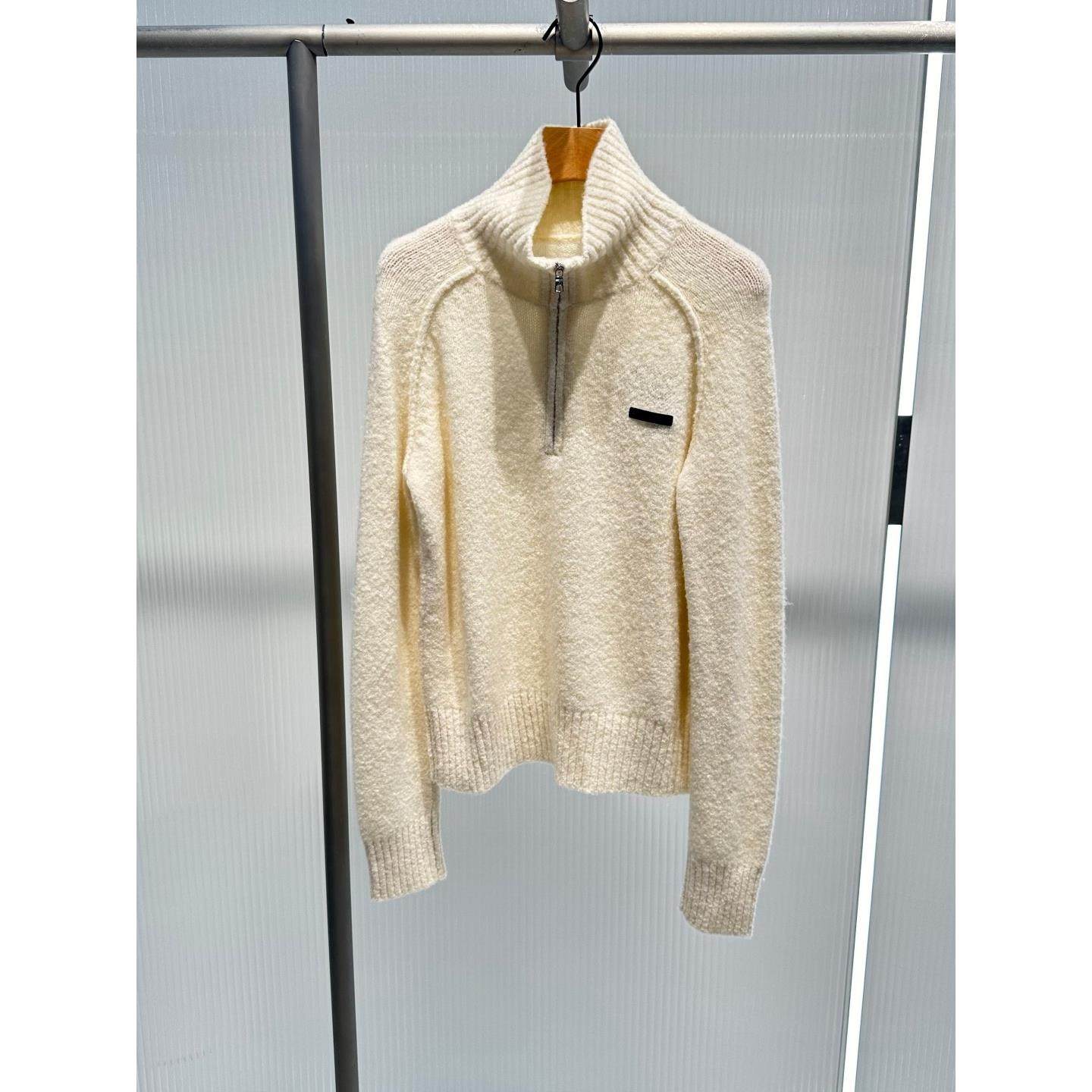 艾诺丝2025年秋冬新款羊毛立领半拉链立领针织衫女毛衣AR804153