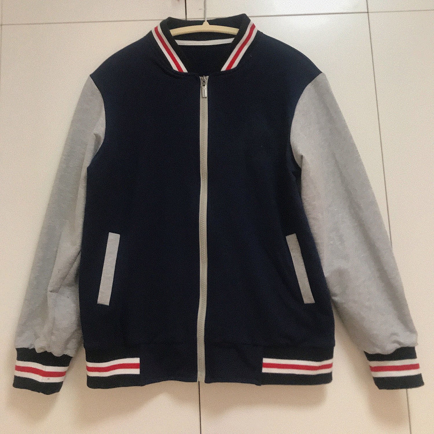 武汉来图定制春秋款中小学生男女纯棉校服深蓝色上衣外套运动班服