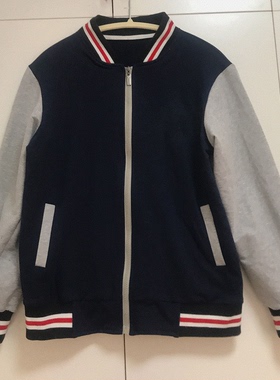 武汉来图定制春秋款中小学生男女纯棉校服深蓝色上衣外套运动班服