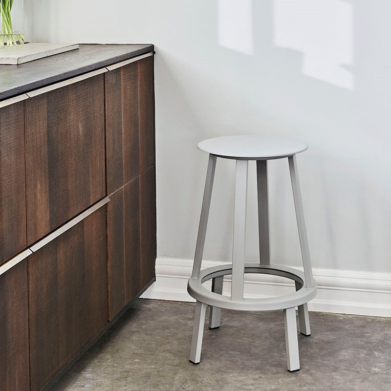 HAY 丹麦 Revolver 木座钢底高脚吧凳吧台椅子北欧风格凳子