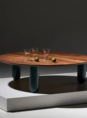 法国La Chance Sunday 大理石白色书桌茶几圆形餐桌创意桌子