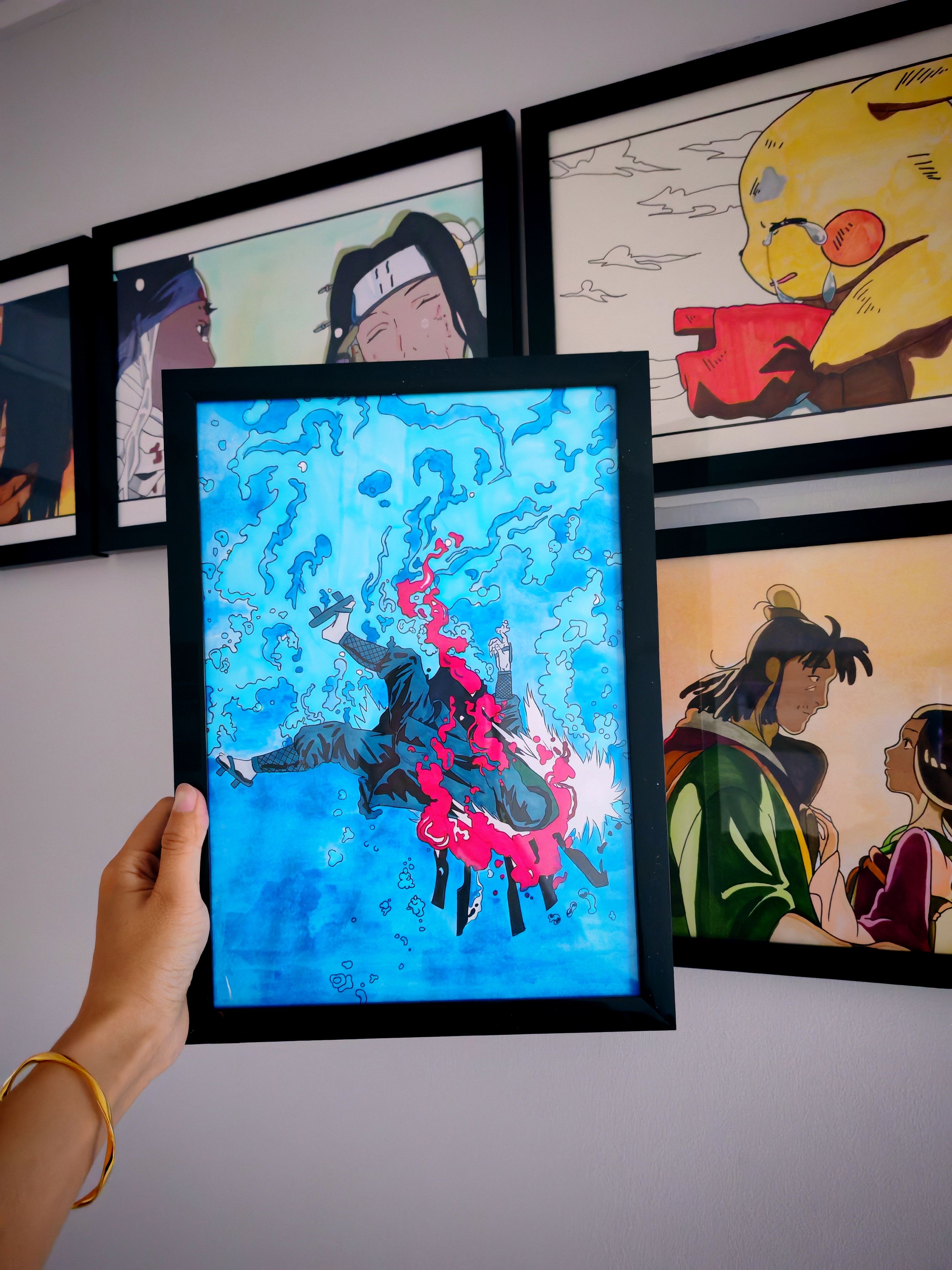 火影忍者自来也之死纯手绘马克笔水彩上色纯手绘