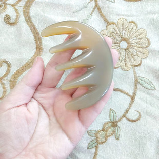 十多年老店良心精选白牛角五齿按摩梳子保健头部头皮便携宜卷发