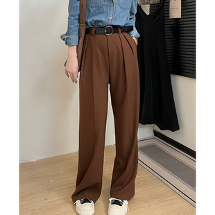 MC家宽松显瘦直筒拖地休闲阔腿裤女2025新款春秋款裤子西装裤长裤