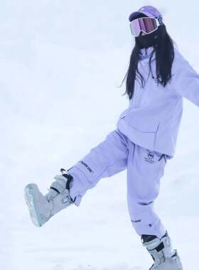 长白山西坡滑雪服租赁/南恩紫色雪服套装/雪服+雪镜+护具+手套