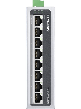 普联TP-LINK TL-SF1008工业级 8口工业交换机导轨式宽电压耐高温抗干扰工业组网三冗余电源工业级分流分线器