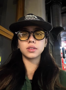韩版权志龙同款黄色夜视墨镜男女潮款小脸高级感y2k辣妹太阳眼镜