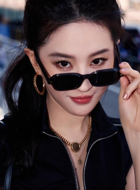 刘亦菲同款黑色方形高级感墨镜女款潮秋冬雪地防紫外线近视太阳镜