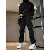 机能登山裤 男生暴雨级直筒冲锋裤 裤 子美式 男款 抽绳190高个子工装