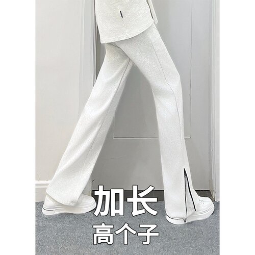 高个子青少年裤子男秋季重磅直筒裤休闲裤弯刀卫裤加长版加厚190