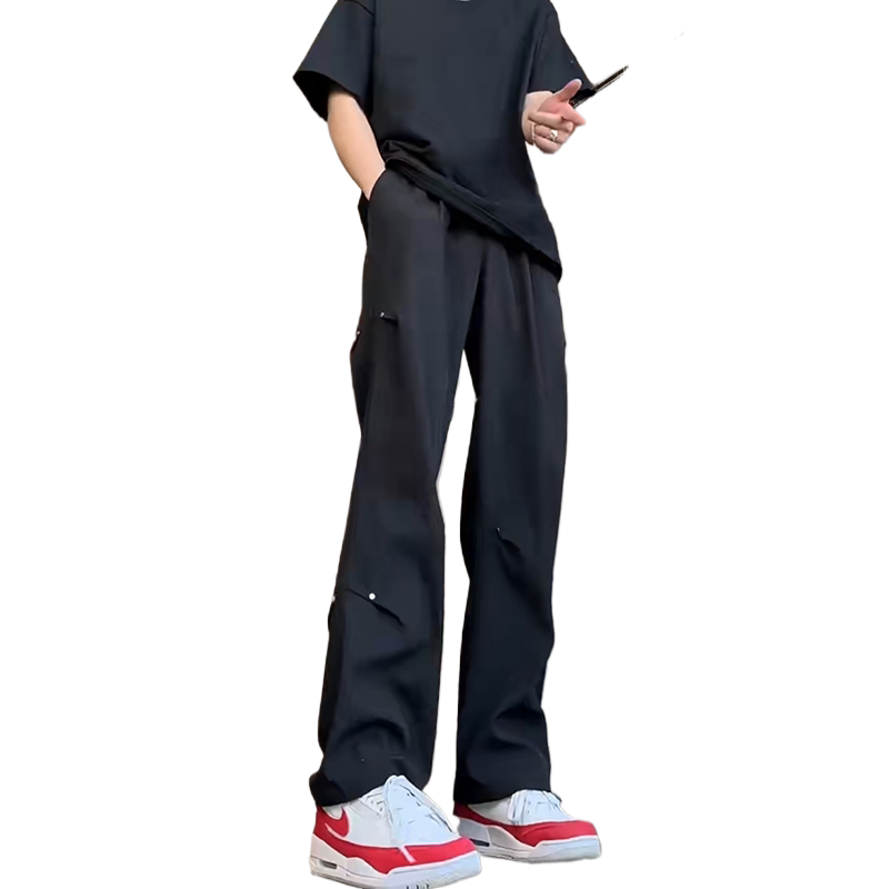 冲锋裤男春季2026垂坠感高级感加长版高个子直筒裤宽松百搭工装裤
