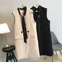 Yu Yu Han vest nữ dài phần 2019 xuân hè mới vest nữ vest mỏng phù hợp với áo vest không tay - Áo vest áo măng tô nữ