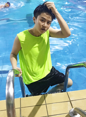 夏季新品长款宽肩无袖帅lest纯色泳衣女温泉度假沙滩中性束胸泳衣