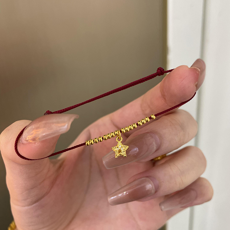 黄金星珠手链女新款足999