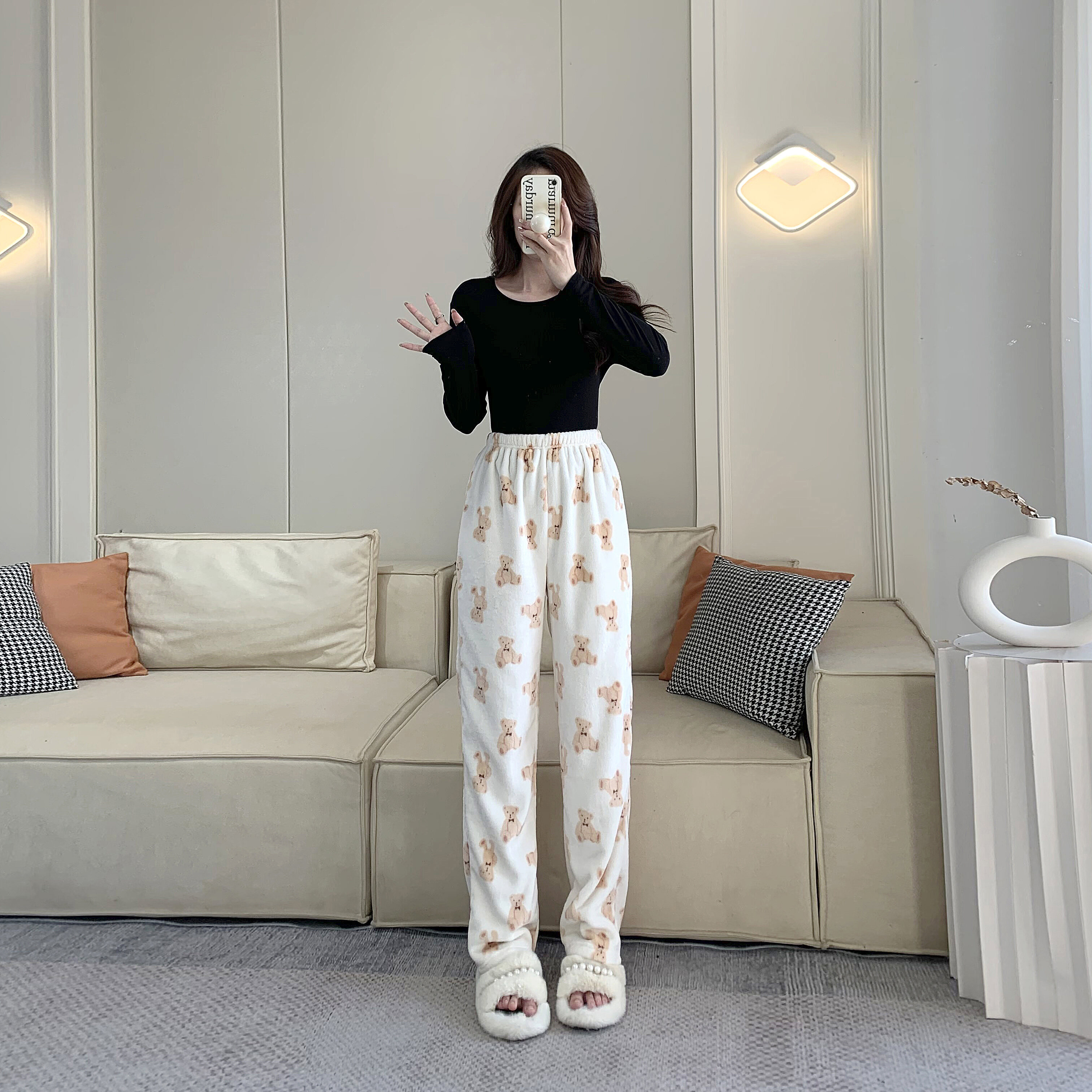 高个子180女生睡裤加长版绒裤