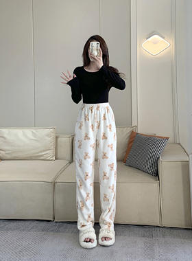 高个子180女生睡裤加长版绒裤