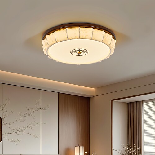 宋风新中式实木智能客厅吸顶灯