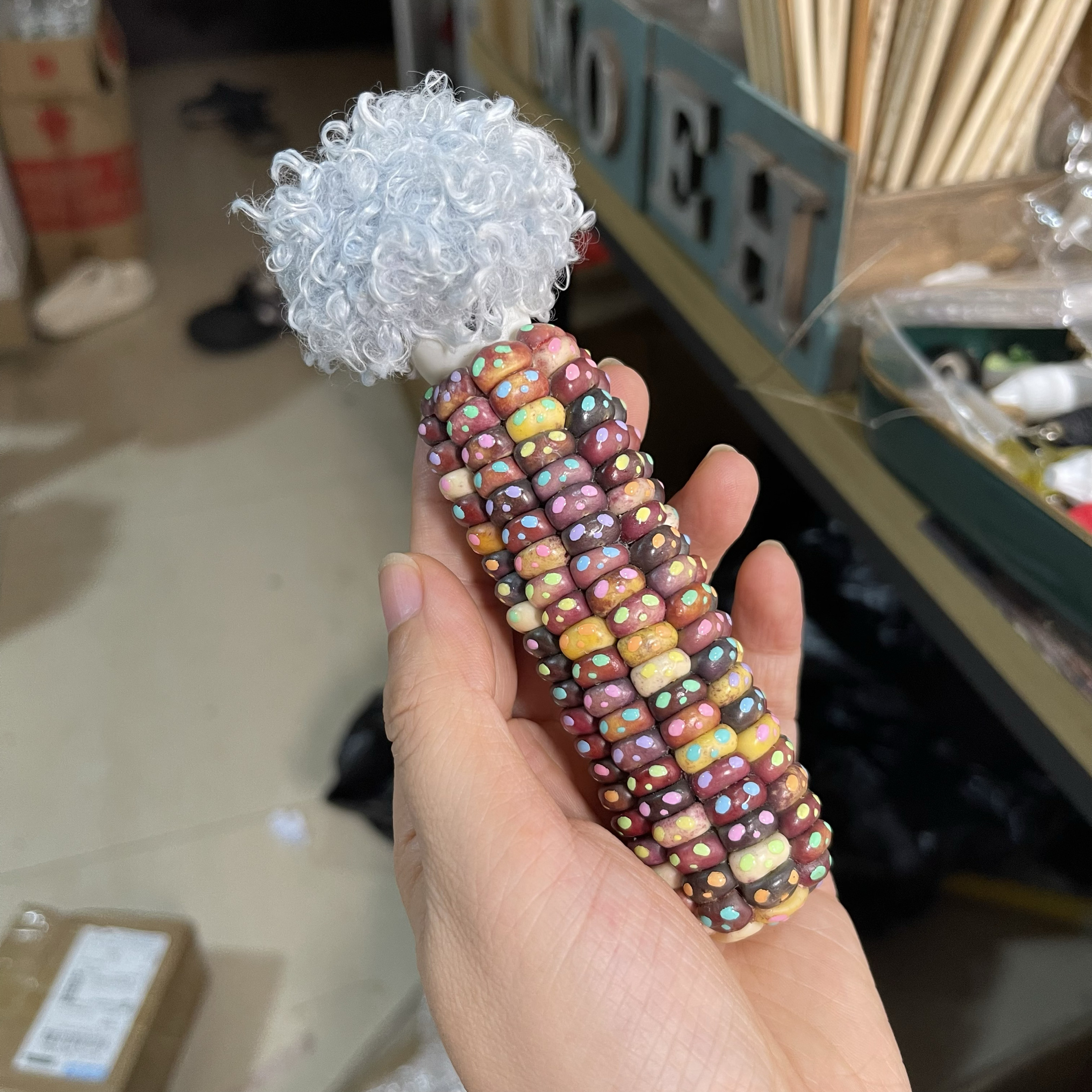 直播专供多彩色文玩玉米手把件车饰挂摆