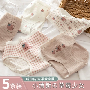 透气中腰女生少女学生日系可爱全棉短裤 女士内裤 女纯棉抗菌裆夏季
