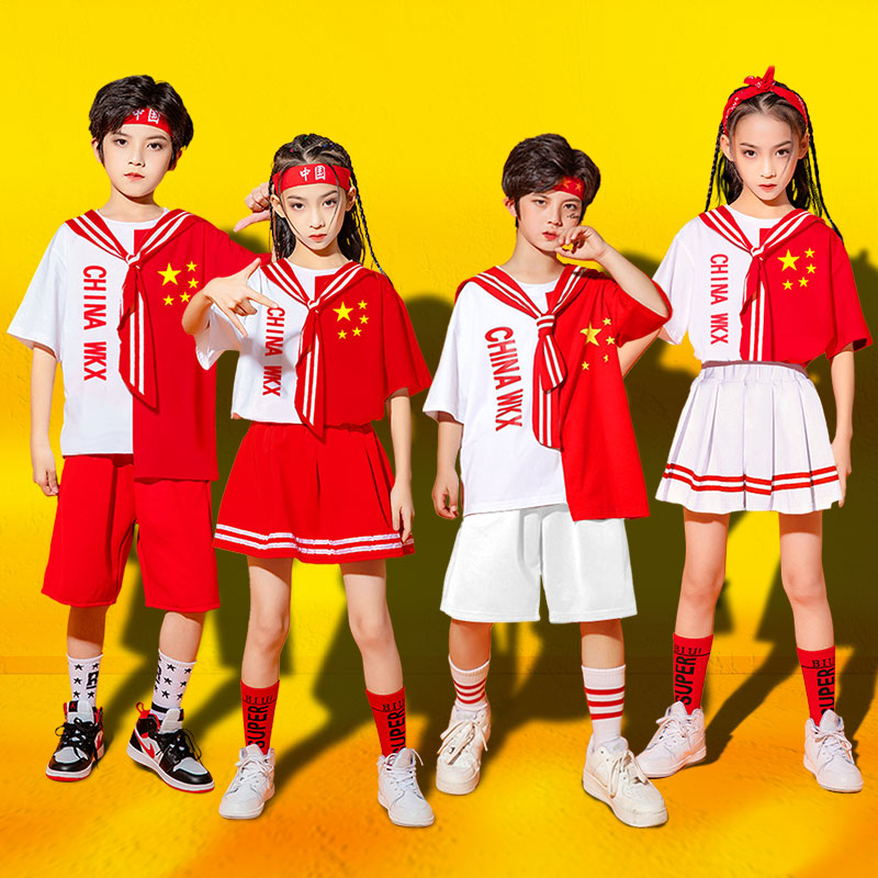 六一儿童啦啦队演出服小学生运动会服装班服拉拉队表演服街舞套装