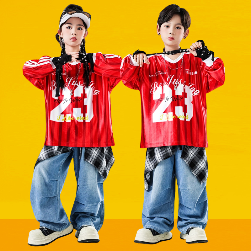 新款儿童街舞演出服嘻哈hiphop男童合唱爵士表演服套装少儿炸街潮