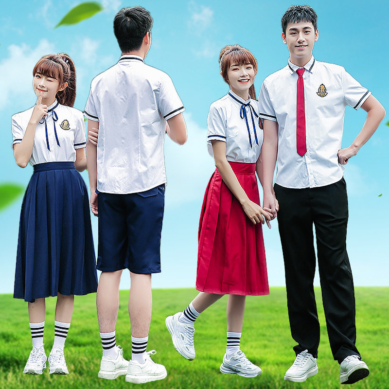 夏季韩版jk制服英伦风男女初高中大学生毕业照班服运动会演出服装