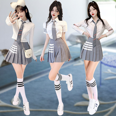 韩版女团学院风打歌服合唱朗诵合唱拉拉队演出服现代爵士舞蹈套装