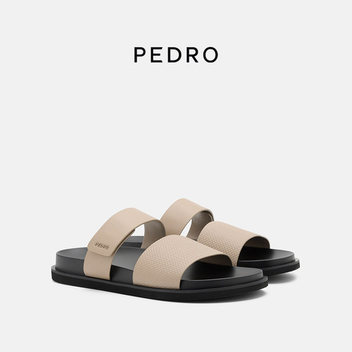 PEDRO双排扣一字拖鞋26夏季男魔术贴拖鞋轻便勃肯鞋PM1-86380213