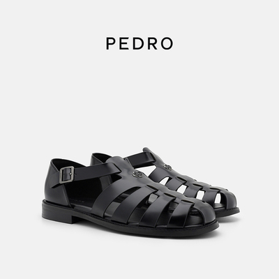 PEDRO牛皮革罗马鞋26秋季男鞋尼刻系列休闲凉鞋PM1-86380199-1