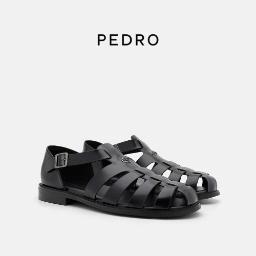 PEDRO牛皮罗马鞋26秋季男鞋尼刻系列休闲凉鞋皮鞋PM1-86380199-1