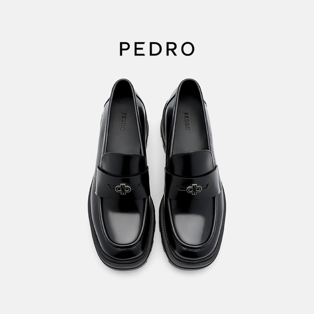 PEDRO厚底乐福鞋ICON女鞋25冬季新款增高单鞋学院风PW1-66600023