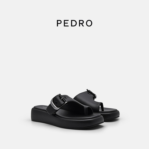 PEDRO面包云系列夹趾凉鞋女舒适外穿厚底拖鞋PW1-46050042