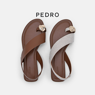 66380039 PEDRO舒适平底凉鞋 女士优雅夹趾凉拖PW1 新款 25夏季
