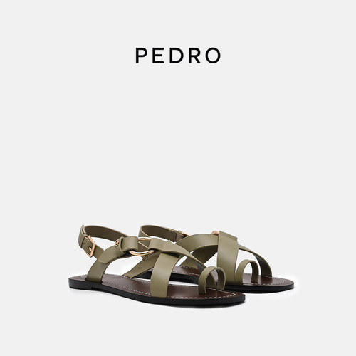 PEDRO套趾凉鞋26夏季新款漫姿系列休闲牛皮沙滩鞋PW1-66380051