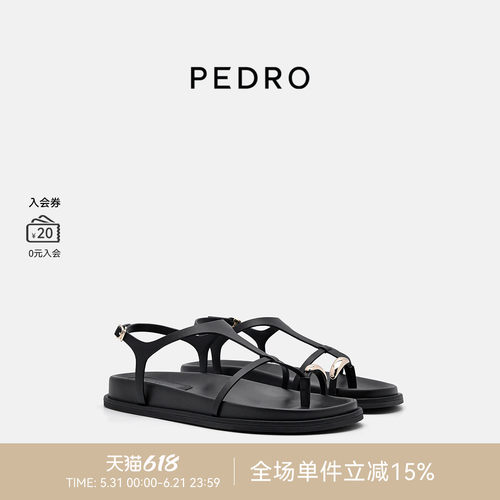 PEDRO平底夹趾凉鞋新款绮镜系列夏季舒适沙滩鞋女鞋PW1-65110092
