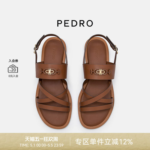 PEDRO平底凉鞋ICON春夏新款交叉带沙滩鞋舒适女鞋PW1-66380041
