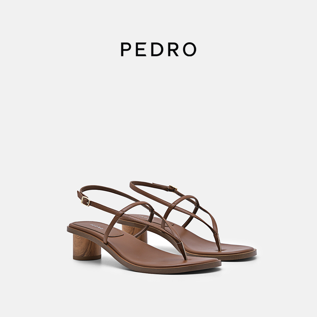PEDRO夹趾细绊带凉鞋25夏季新款波嬉系列低跟凉鞋PW1-26480093