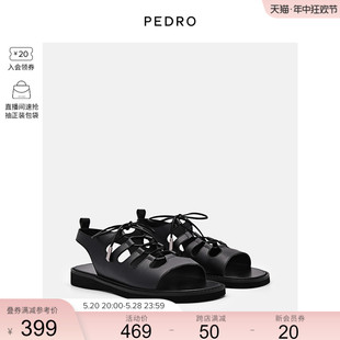 舒适平底露趾女士凉鞋 PEDRO绑带罗马鞋 新款 PW1 24春季 65110075