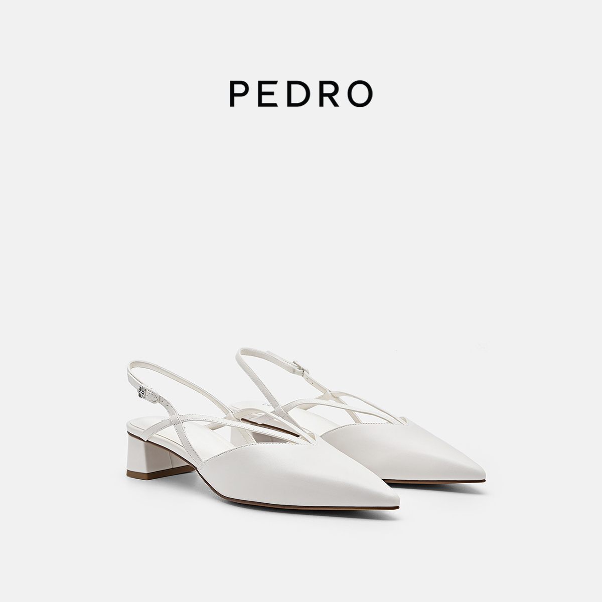 PEDRO交叉细带穆勒鞋25夏季新款尖头气质简约凉鞋PW1-26050062