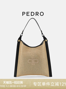 PEDRO编织风托特包ICON系列26春季草编女休闲hobo包PW2-75210179