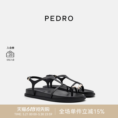PEDRO平底夹趾凉鞋新款绮镜系列夏季舒适沙滩鞋女鞋PW1-65110092