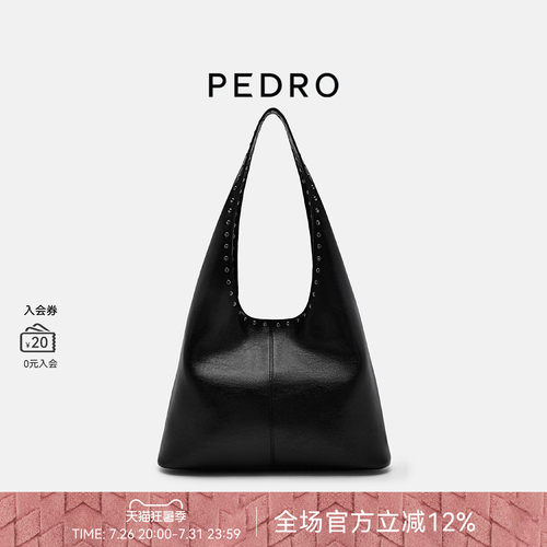PEDRO铆钉装饰托特包女包简约气质hobo包PW2-36390019